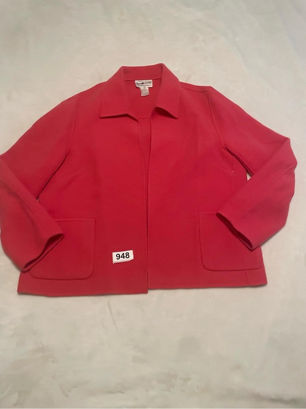 Pendleton Coral Open-Front Knit Blazer